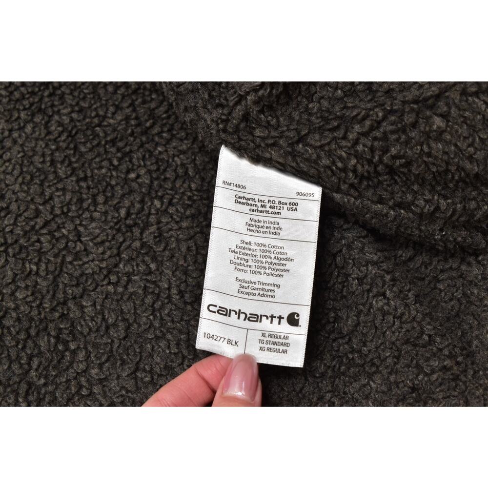 Carhartt 104277 Sherpa Lined Vest Black Cotton Duck Canvas Loose Fit Size XL - Picture 6 of 11